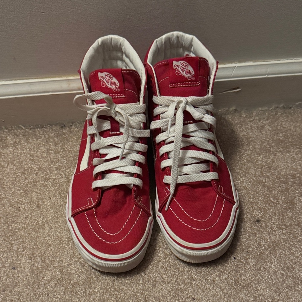 Red Hi Top Vans